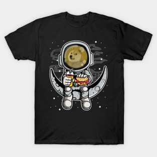 Astronaut Fastfood Dogecoin DOGE Coin To The Moon Crypto Token Cryptocurrency Wallet Birthday Gift For Men Women Kids T-Shirt